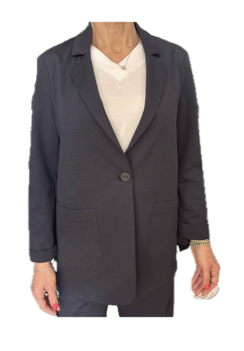 Blazer destrutturato in Compact Light - Bleu