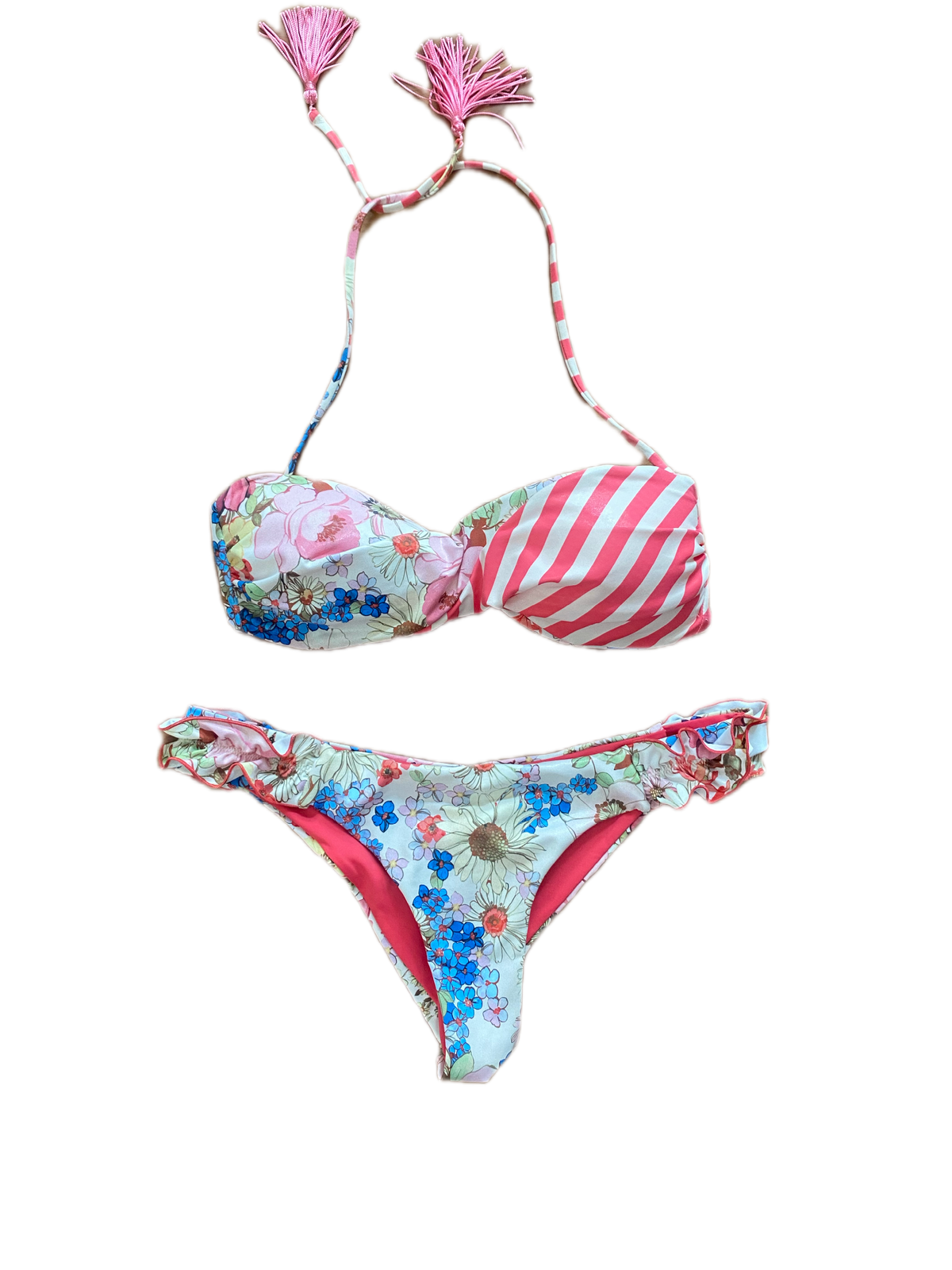 Bikini a fascia imbottita con slip brasiliana