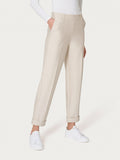 Pantalone a carota RAGNO con tasche in Compact Light - Champignon