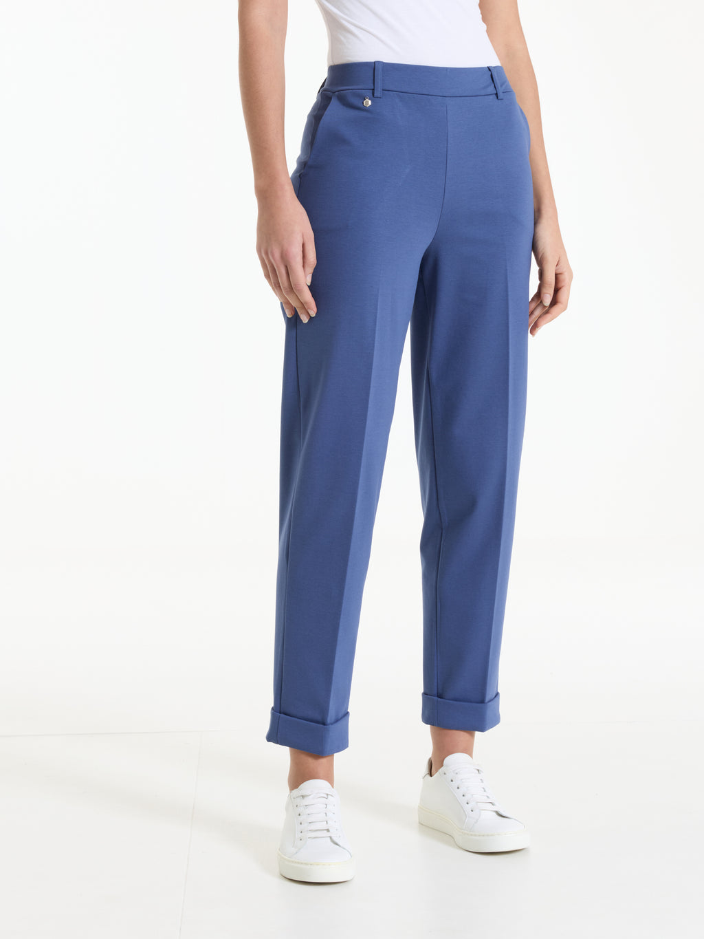 Pantalone Ragno a carota con tasche in Compact Light - Oceana