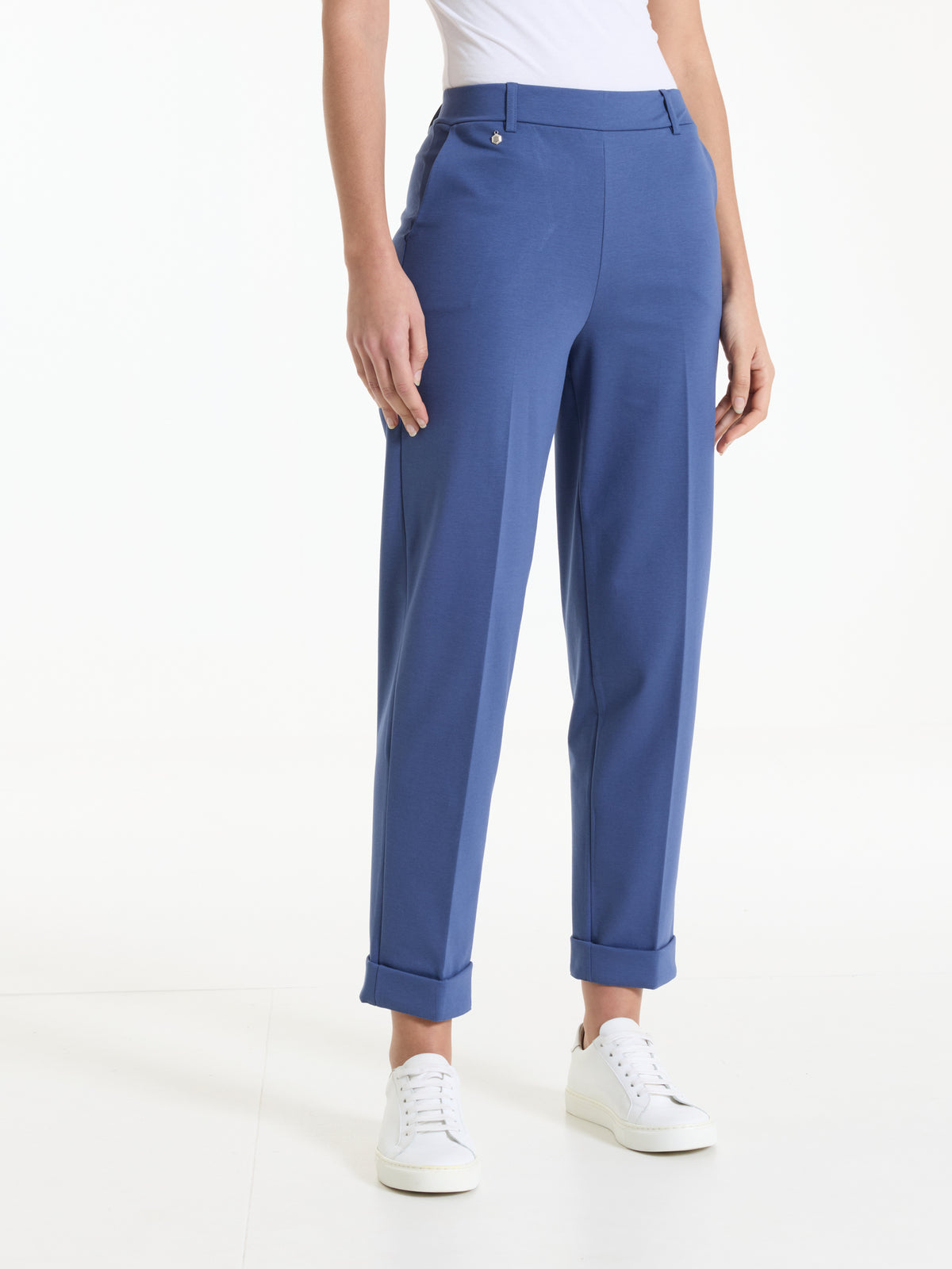 Pantalone Ragno a carota con tasche in Compact Light - Oceana