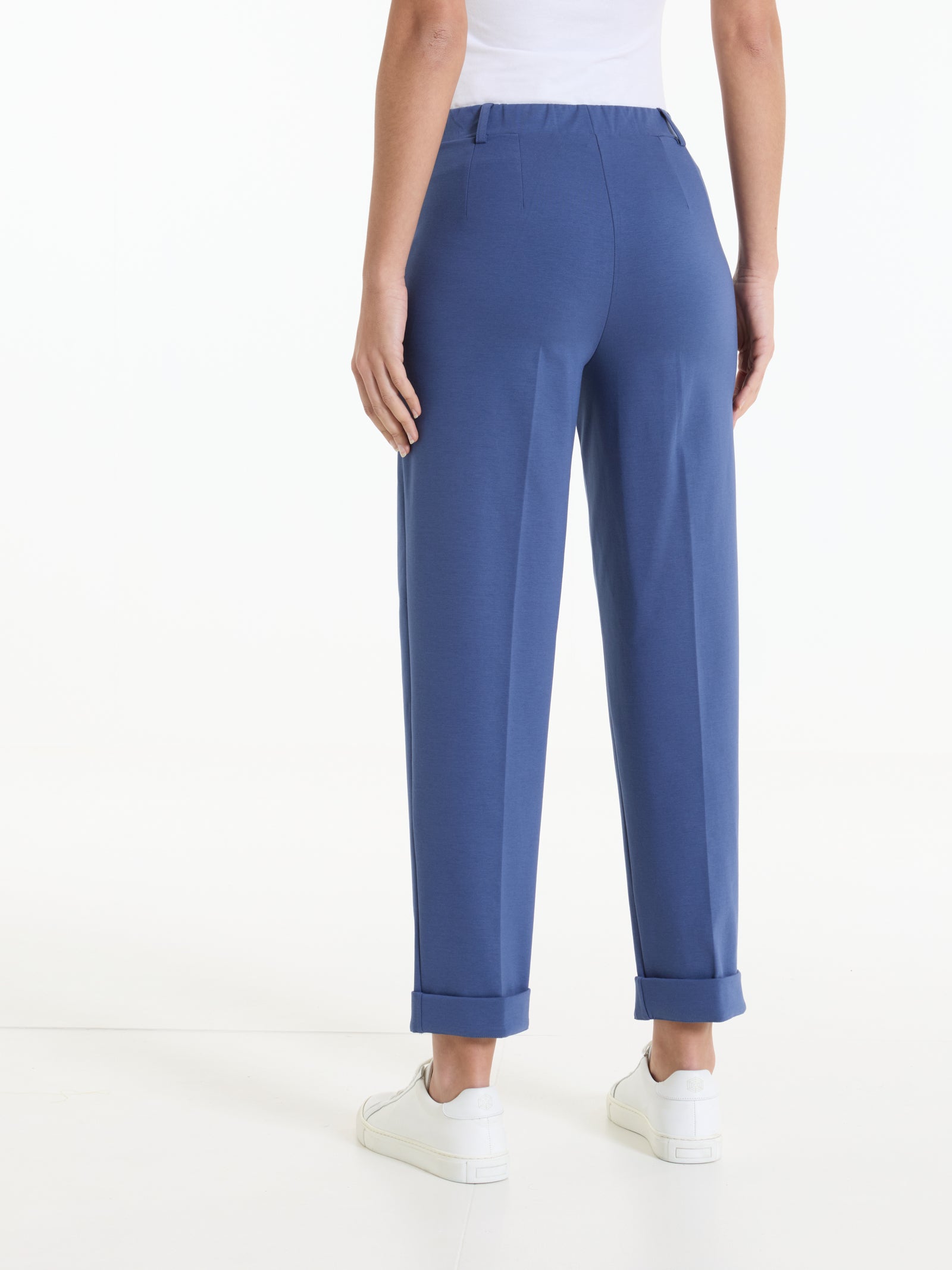 Pantalone Ragno a carota con tasche in Compact Light - Oceana