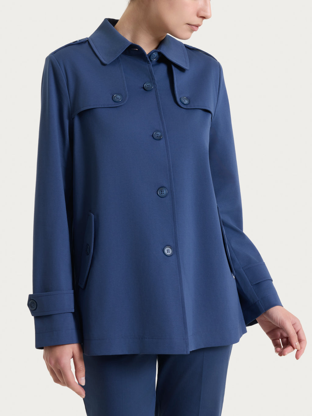 Trench Ragno corto in Compact Light - Oceana