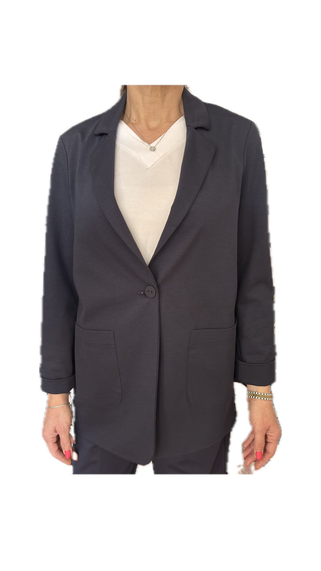 Blazer destrutturato in Compact Light - Bleu